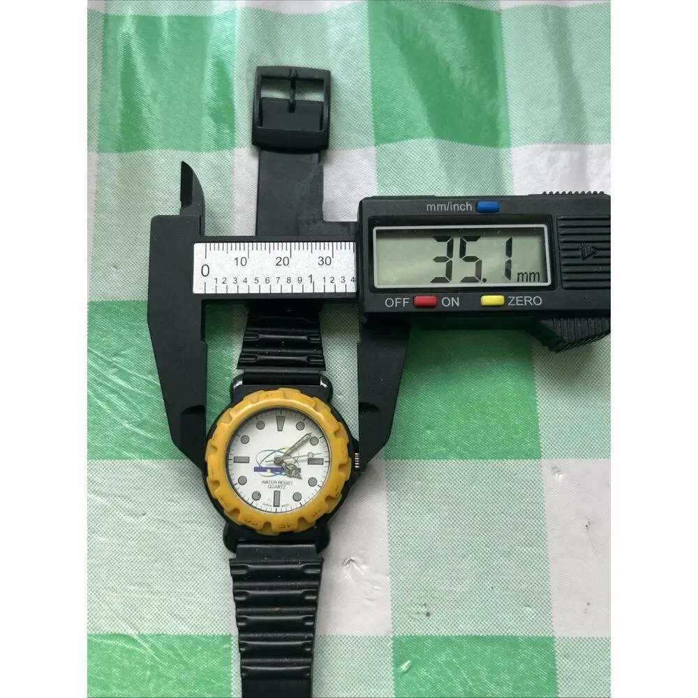 Yellow Bezel Black Band Women’s Quartz Watch